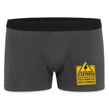 Elektriker unter Spannung Beruf - Männer Boxer Shorts - Anthrazit - Vorne