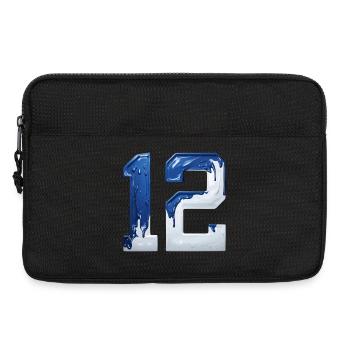 NON. 12 NUMÉRO 12 BLEU BLANC 12E ANNIVERSAIRE - Sacoche pour ordinateur portable 13 pouces - noir - Devant