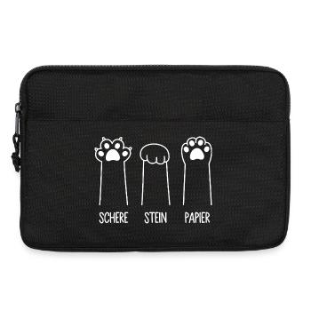 Katzenpfoten Katze Pfote Spiel Schere Stein Papier - Laptoptasche 13" - Schwarz - Vorne