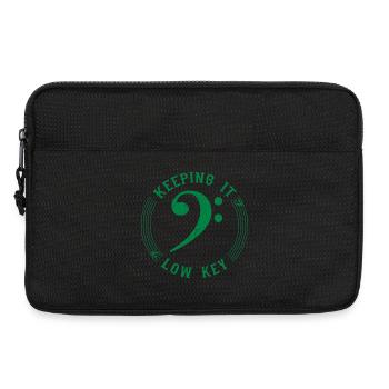 Bass Clef Green - Symbole Musical Vintage - Sacoche pour ordinateur portable 13 pouces - noir - Devant