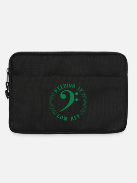 Bassschlüssel Grün - Vintage Musical Symbol - Laptoptasche 13" - Schwarz