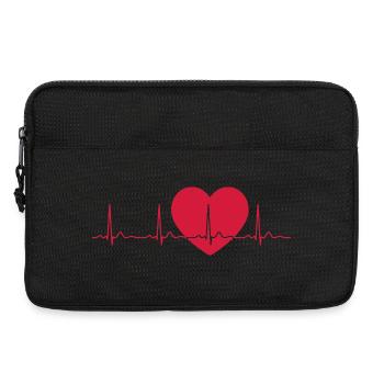 Herzschlag-EKG-Linie Medizinischer Pulswellen-Ikon-Vektor - Laptoptasche 13" - Schwarz - Vorne