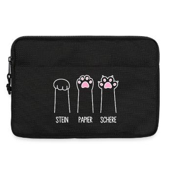 Katze Pfote Katzenpfoten Spiel Stein Papier Schere - Laptoptasche 13" - Schwarz - Vorne