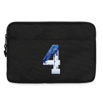 NR. 4 NUMMER 4 BLAU WEIß 4. GEBURTSTAG - Laptoptasche 13" - Schwarz - Vorne