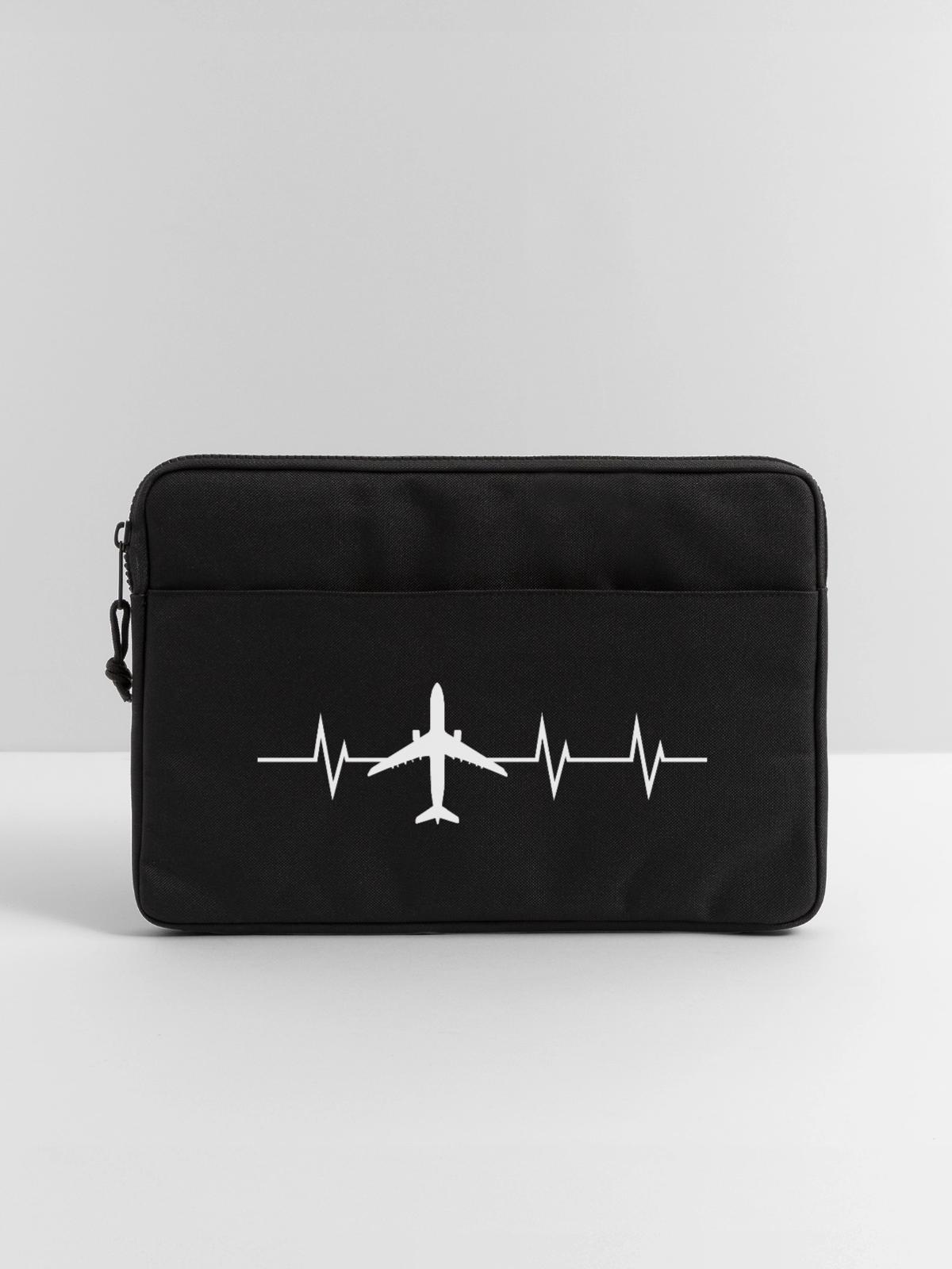 Herzschlag im Flugmodus - Laptoptasche 13" - Schwarz - Vorne