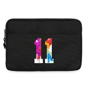 NUMÉRO COLORÉ 11 COLORÉ 11E ANNIVERSAIRE - Sacoche pour ordinateur portable 13 pouces - noir - Devant