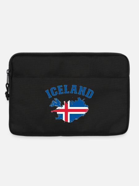 Island Flagge Landkarte - Laptoptasche 13" - Schwarz