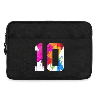 NUMÉRO COLORÉ 10 COLORÉ 10E ANNIVERSAIRE - Sacoche pour ordinateur portable 13 pouces - noir - Devant