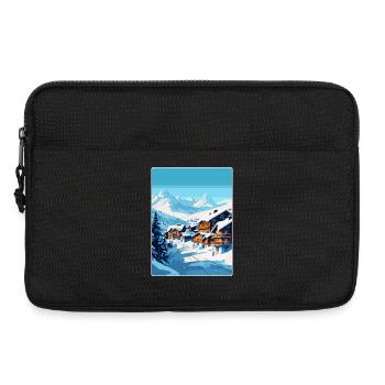 Val Thorens Frankreich Vintage Reiseplakat Souvenir - Laptoptasche 13" - Schwarz - Vorne