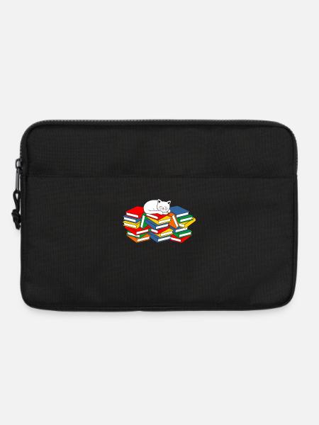 Bücher Katze - Laptoptasche 13" - Schwarz