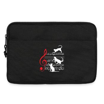Chat Musique musique - Sacoche pour ordinateur portable 13 pouces - noir - Devant