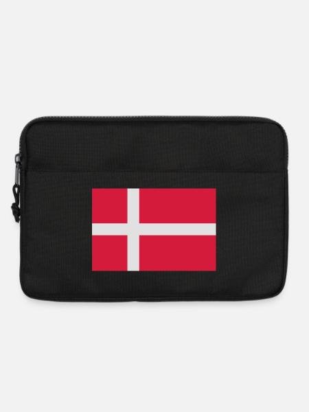Dänische Flagge - Laptoptasche 13" - Schwarz