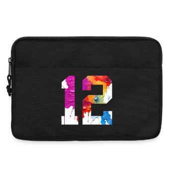 NUMÉRO COLORÉ 12 COLORÉ 12E ANNIVERSAIRE - Sacoche pour ordinateur portable 13 pouces - noir - Devant