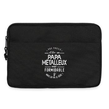 Papa Métalleux Cadeau Heavy Metal Rock Papa - Sacoche pour ordinateur portable 13 pouces - noir - Devant