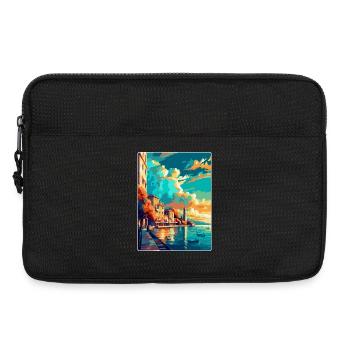 Thessalonique Grèce Affiche de voyage vintage souvenir - Sacoche pour ordinateur portable 13 pouces - noir - Devant