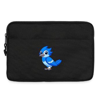 Blue Jay Niedliche Maskottchen Zeichentrickfigur Kawaii - Laptoptasche 13" - Schwarz - Vorne