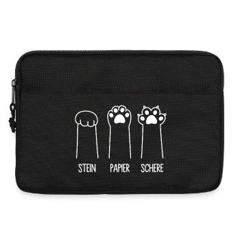 Katzenpfoten Katze Pfote Spiel Stein Papier Schere - Laptoptasche 13" - Schwarz - Vorne