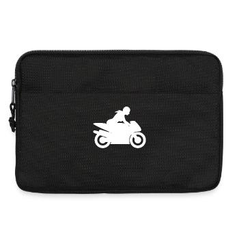 Motorradfahrerin Bikerin - Laptoptasche 13" - Schwarz - Vorne