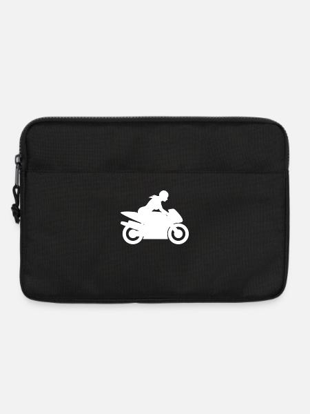 Motorradfahrerin Bikerin - Laptoptasche 13" - Schwarz