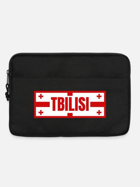 Tbilisi City with Georgian Flag Design - Laptop bag 13" - black