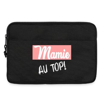 MAMIE. FÊTE DES MÈRES. BONNE FÊTE MAMIE. HUMOUR - Sacoche pour ordinateur portable 13 pouces - noir - Devant