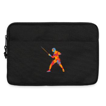 Fechter Grafik Bunt Fecht Schwerter Kinder Fechten - Laptoptasche 13" - Schwarz - Vorne