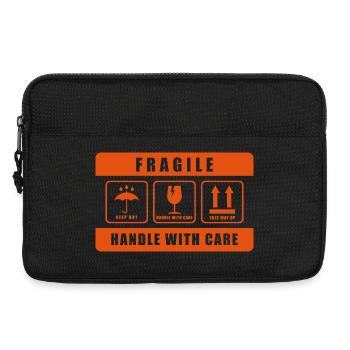 Fragile Handle with Care Versandetikett - Laptoptasche 13" - Schwarz - Vorne