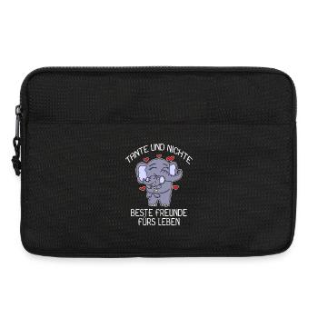 Tante und Nichte Bindung Beste Freunde Elefanten - Laptoptasche 13" - Schwarz - Vorne