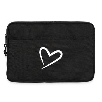 Herz weiß modern - Laptoptasche 13" - Schwarz - Vorne
