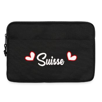 SUISSE. HUMOUR. PAYS. DRAPEAU. GENEVE. LAUSANNE - Sacoche pour ordinateur portable 13 pouces - noir - Devant