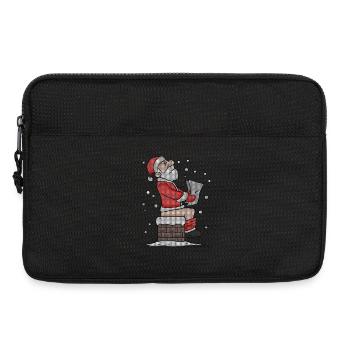 Père Noël assis sur la cheminée drôle - Sacoche pour ordinateur portable 13 pouces - noir - Devant