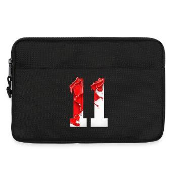 NON. 11 NUMÉRO 11 ROUGE BLANC 11E ANNIVERSAIRE - Sacoche pour ordinateur portable 13 pouces - noir - Devant