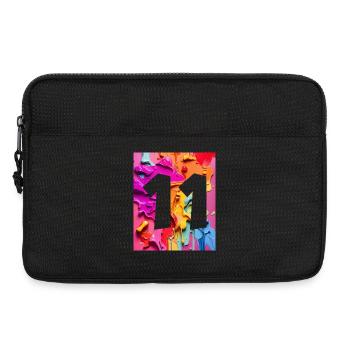 NON. 11 NUMÉRO 11 COLORÉ 11E ANNIVERSAIRE - Sacoche pour ordinateur portable 13 pouces - noir - Devant