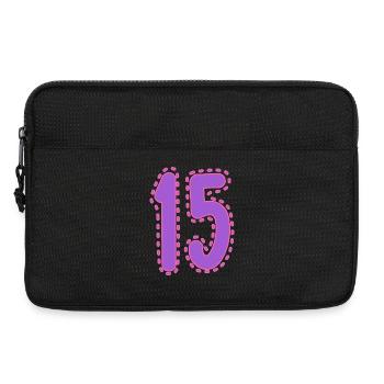 15. 15 ANS. 15e ANNIVERSAIRE. ANNIVERSAIRE 15 ANS. - Sacoche pour ordinateur portable 13 pouces - noir - Devant