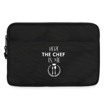 Küchenschürze hier der Küchenchef uns - Laptoptasche 13" - Schwarz - Vorne