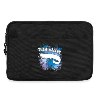 Wels Waller fish catfish on blobs of colour - Laptop bag 13" - black - Front
