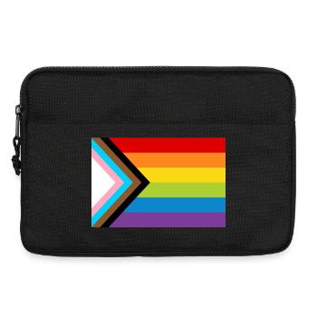 LGBT Pride Flag / Neue Regenbogen Progress Flagge - Laptoptasche 13" - Schwarz - Vorne