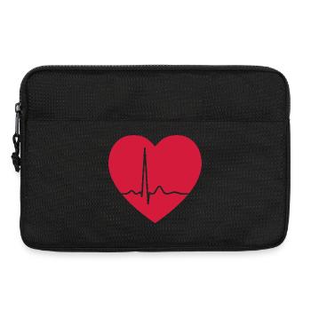 Herzschlag-EKG-Linie Medizinischer Pulswellen-Ikon-Vektor - Laptoptasche 13" - Schwarz - Vorne