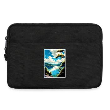 Donau Fluss Europa Vintage Reiseplakat Souvenir - Laptoptasche 13" - Schwarz - Vorne