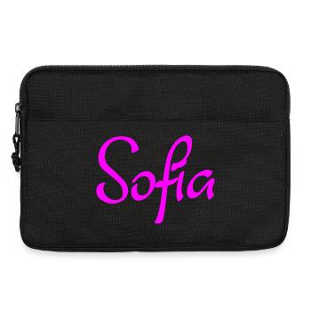 Sofia Neon-Schriftzug - Laptoptasche 13" - Schwarz - Vorne