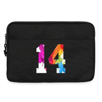 FARBIG NUMMER 14 BUNT 14. GEBURTSTAG - Laptoptasche 13" - Schwarz - Vorne