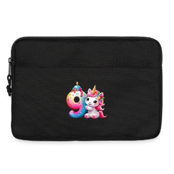 NUMÉRO 9 ANS LICORNE 9E ANNIVERSAIRE - Sacoche pour ordinateur portable 13 pouces - noir - Devant