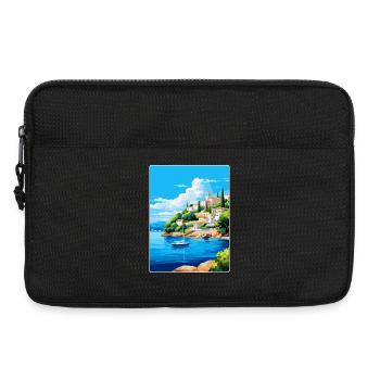 Porto Heli Grèce Affiche de voyage vintage souvenir - Sacoche pour ordinateur portable 13 pouces - noir - Devant