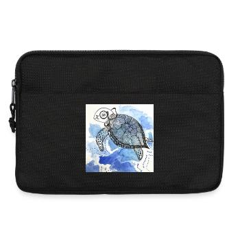 Schildkröte Monokel Illustration Watercolor - Laptoptasche 13" - Schwarz - Vorne