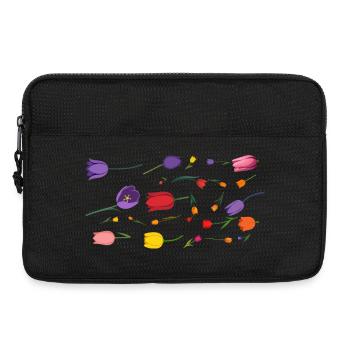 Fleurs Printemps Tulipes - Sacoche pour ordinateur portable 13 pouces - noir - Devant
