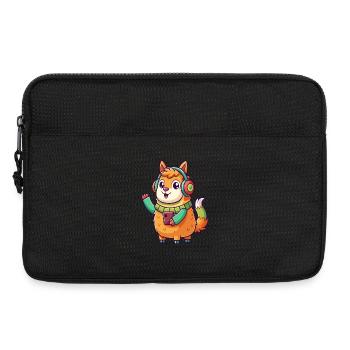 Lama Funny Cartoon Character Casquephone Musique - Sacoche pour ordinateur portable 13 pouces - noir - Devant