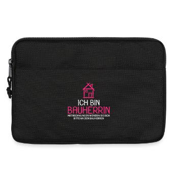 Bauherr Baumeister Hausbau Bauherrin Geschenk - Laptoptasche 13" - Schwarz - Vorne