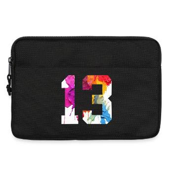 FARBIG NUMMER 13 BUNT 13. GEBURTSTAG - Laptoptasche 13" - Schwarz - Vorne