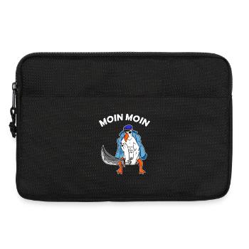 Moin Moin Möwe mit Schwert Nordsee Ostsee Seemann - Laptoptasche 13" - Schwarz - Vorne