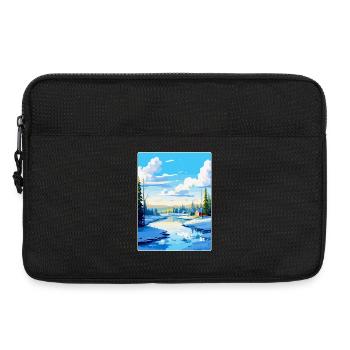 Rovaniemi Finlande Affiche de voyage vintage souvenir - Sacoche pour ordinateur portable 13 pouces - noir - Devant